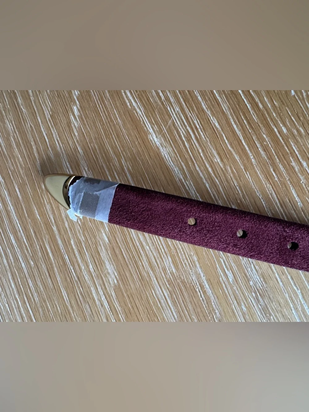 NWOT! MADEWELL Women’s Triple Metal Keeper Belt Dark Red Suede Gold Size Small - Picture 12 of 16